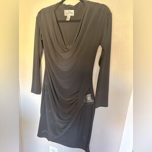 Beautiful size 8 black knit dress.